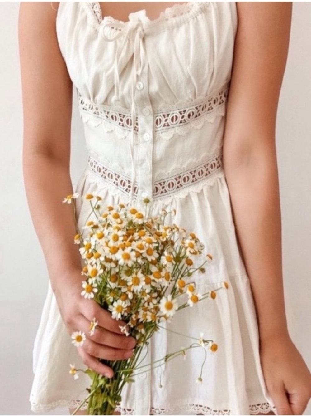 Breath of Youth lace trim summer tunic dress